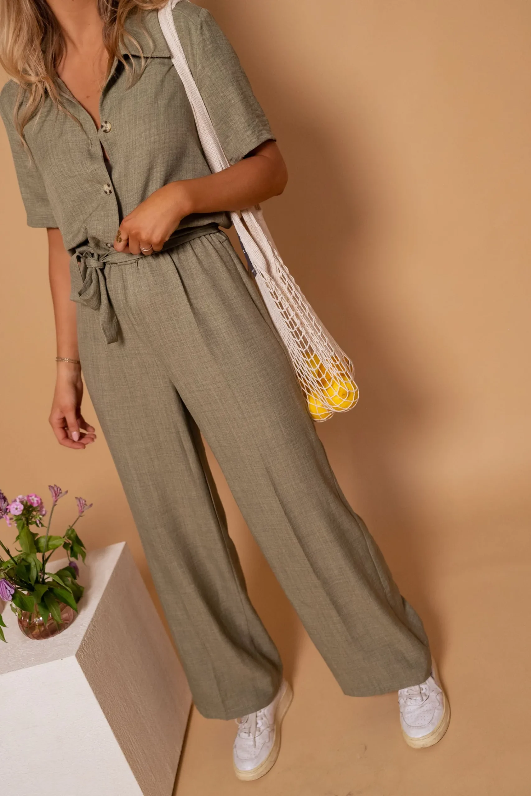 Combinaisons-EASY-CLOTHES Combinaison Deby | Kaki | Vêtements Femme | Easy Clothes Kaki