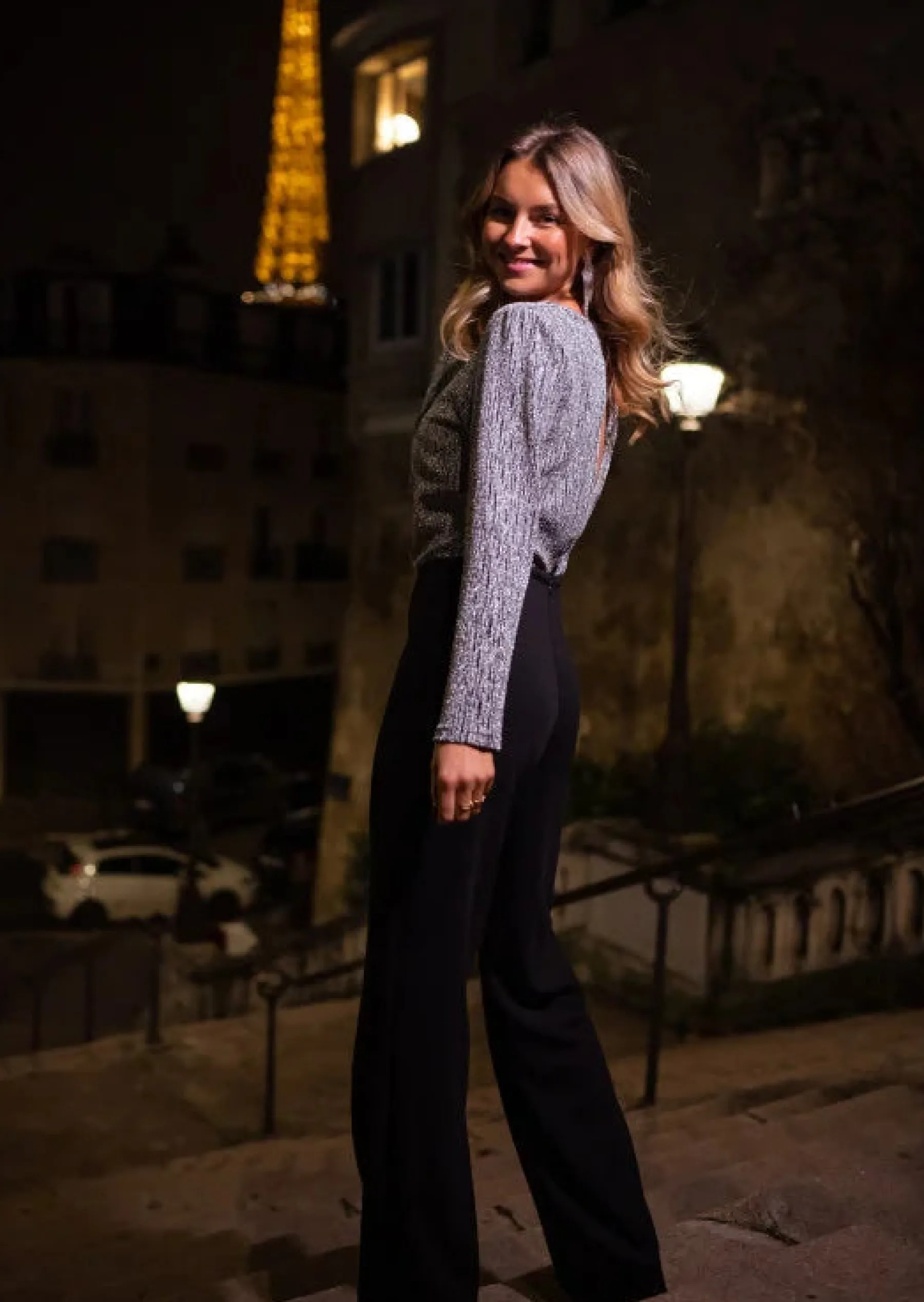 Combinaisons-EASY-CLOTHES Combinaison Sina - Argentée & Noire - Création Easy Clothes Argentée et noire