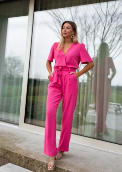 Combinaisons-EASY-CLOTHES Combinaison Stan rose | Combinaison rose flash | Prêt-à-porter en ligne | Easy Clothes Rose       
