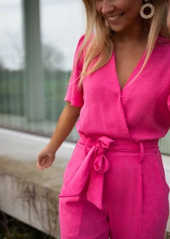 Combinaisons-EASY-CLOTHES Combinaison Stan rose | Combinaison rose flash | Prêt-à-porter en ligne | Easy Clothes Rose       