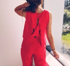 Combinaisons-EASY-CLOTHES Combinaison Tabata - rouge corailEasy Clothes Rouge corail