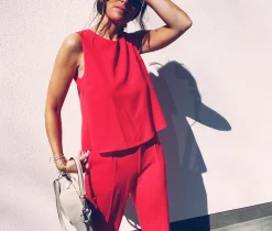 Combinaisons-EASY-CLOTHES Combinaison Tabata - rouge corailEasy Clothes Rouge corail