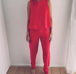 Combinaisons-EASY-CLOTHES Combinaison Tabata - rouge corailEasy Clothes Rouge corail