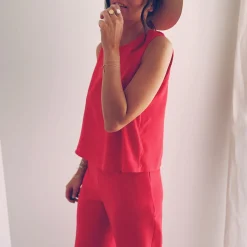 Combinaisons-EASY-CLOTHES Combinaison Tabata - rouge corailEasy Clothes Rouge corail