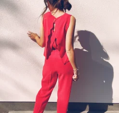 Combinaisons-EASY-CLOTHES Combinaison Tabata - rouge corailEasy Clothes Rouge corail