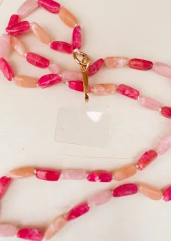 Accessoires Téléphone-EASY-CLOTHES Cordon De Téléphone - Feder - Perles Roses - Bijoux & AccessoiresEasy Clothes En perles roses       