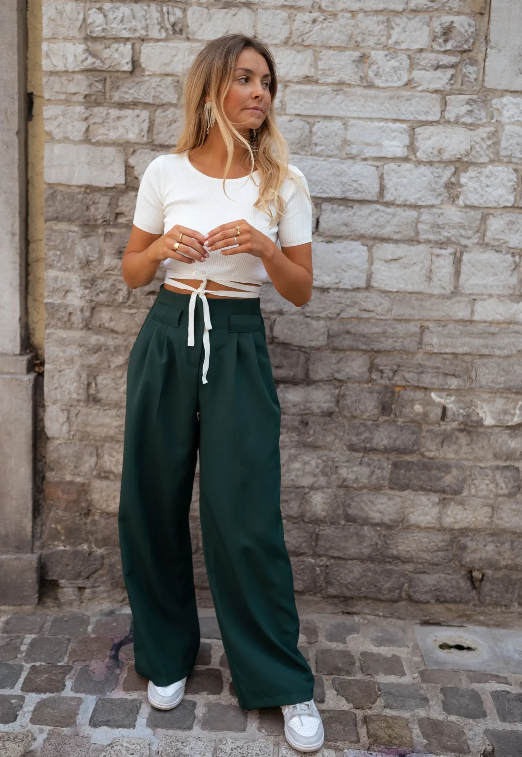 Tops & T-shirts-EASY-CLOTHES Crop top Mike - blancEasy Clothes Blanc