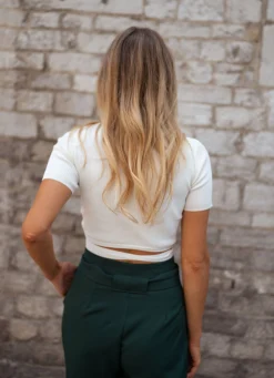 Tops & T-shirts-EASY-CLOTHES Crop top Mike - blancEasy Clothes Blanc       