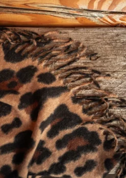 Echarpes & Foulards-EASY-CLOTHES Echarpe Malika - Leopard Camel - Avec FrangesEasy Clothes Camel en léopard