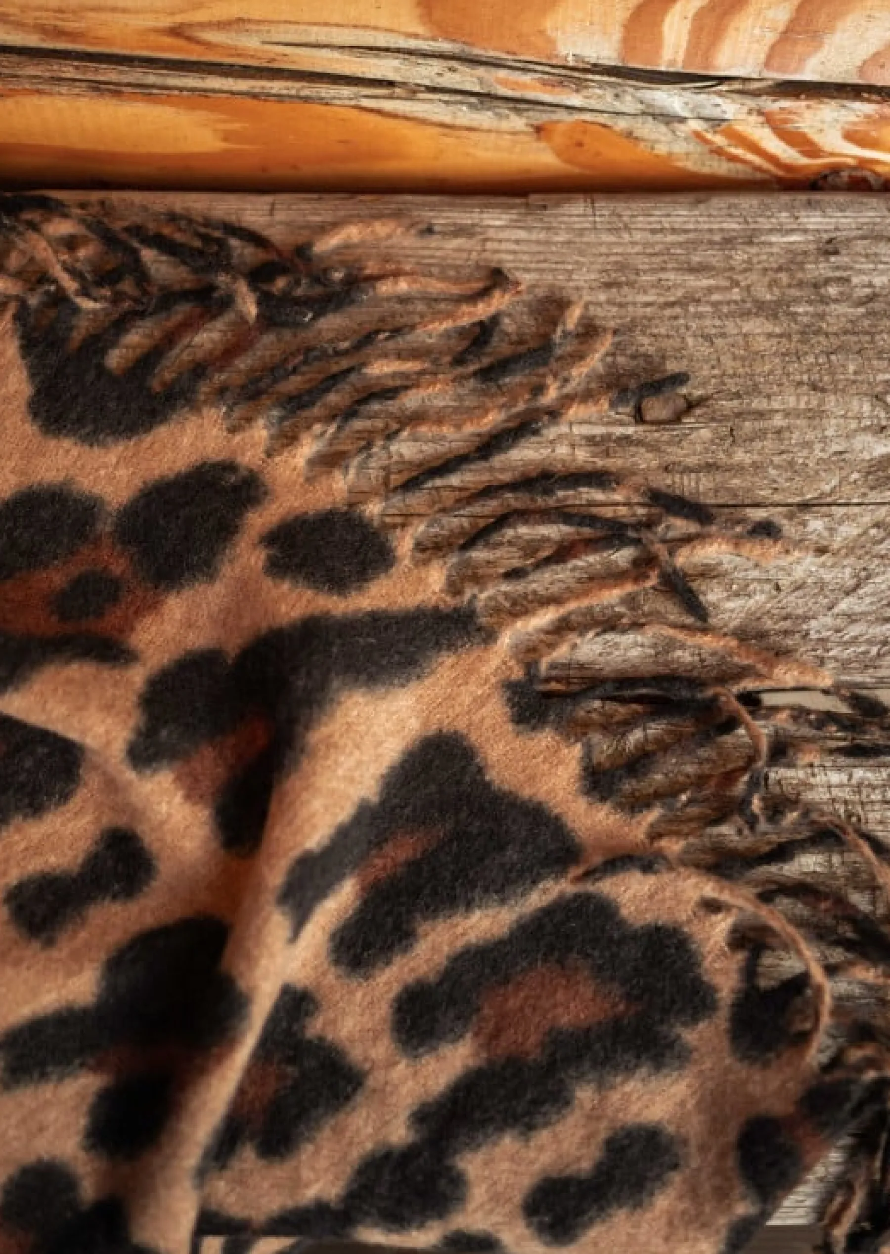 Echarpes & Foulards-EASY-CLOTHES Echarpe Malika - Leopard Camel - Avec FrangesEasy Clothes Camel en léopard