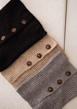 Echarpes & Foulards-EASY-CLOTHES Echarpe Oxford - Grise - Col Montant - DouceEasy Clothes Grise