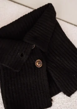 Echarpes & Foulards-EASY-CLOTHES Echarpe Oxford - Noire - Col Montant - DouceEasy Clothes Noire       