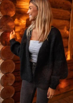 Pulls & Gilets-EASY-CLOTHES Gilet Alina - Noir - Doux - Made In ItalyEasy Clothes Noir       