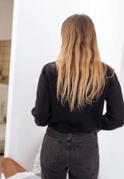Pulls & Gilets-EASY-CLOTHES Gilet Baltha - noir à dentelleEasy Clothes Noir à dentelle       