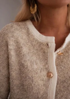 Pulls & Gilets-EASY-CLOTHES Gilet Chlo - Beige - Doux - Taille UniqueEasy Clothes Beige