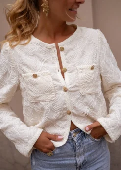 Pulls & Gilets-EASY-CLOTHES Gilet Damien - Écru - Coupe Droite - Vêtements Easy Clothes Écru       