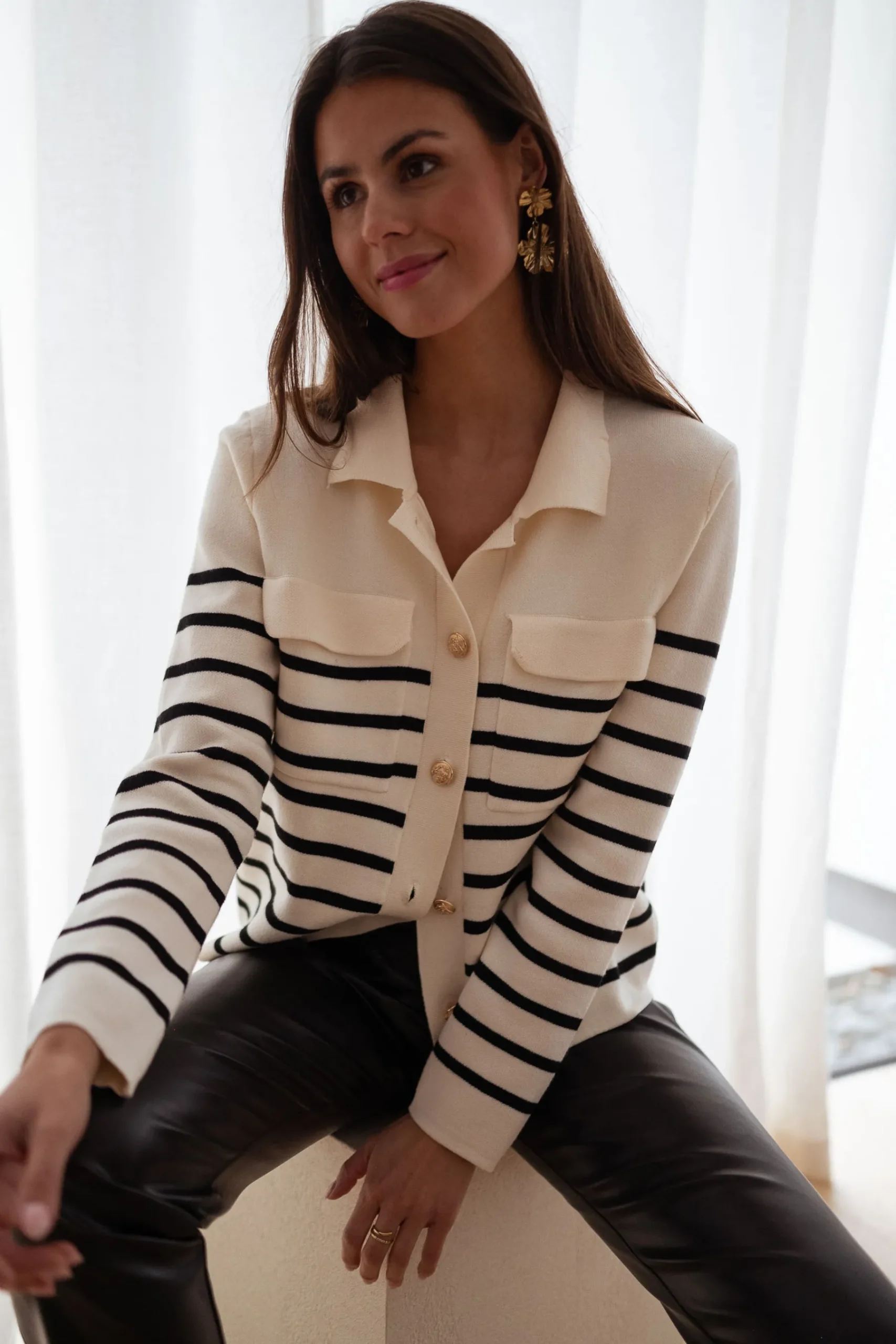 Pulls & Gilets-EASY-CLOTHES Gilet Danie - à lignesEasy Clothes À lignes