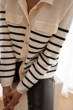 Pulls & Gilets-EASY-CLOTHES Gilet Danie - à lignesEasy Clothes À lignes
