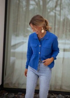 Pulls & Gilets-EASY-CLOTHES Gilet Fika - bleu roiEasy Clothes Bleu roi