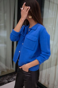 Pulls & Gilets-EASY-CLOTHES Gilet Fika - bleu roiEasy Clothes Bleu roi