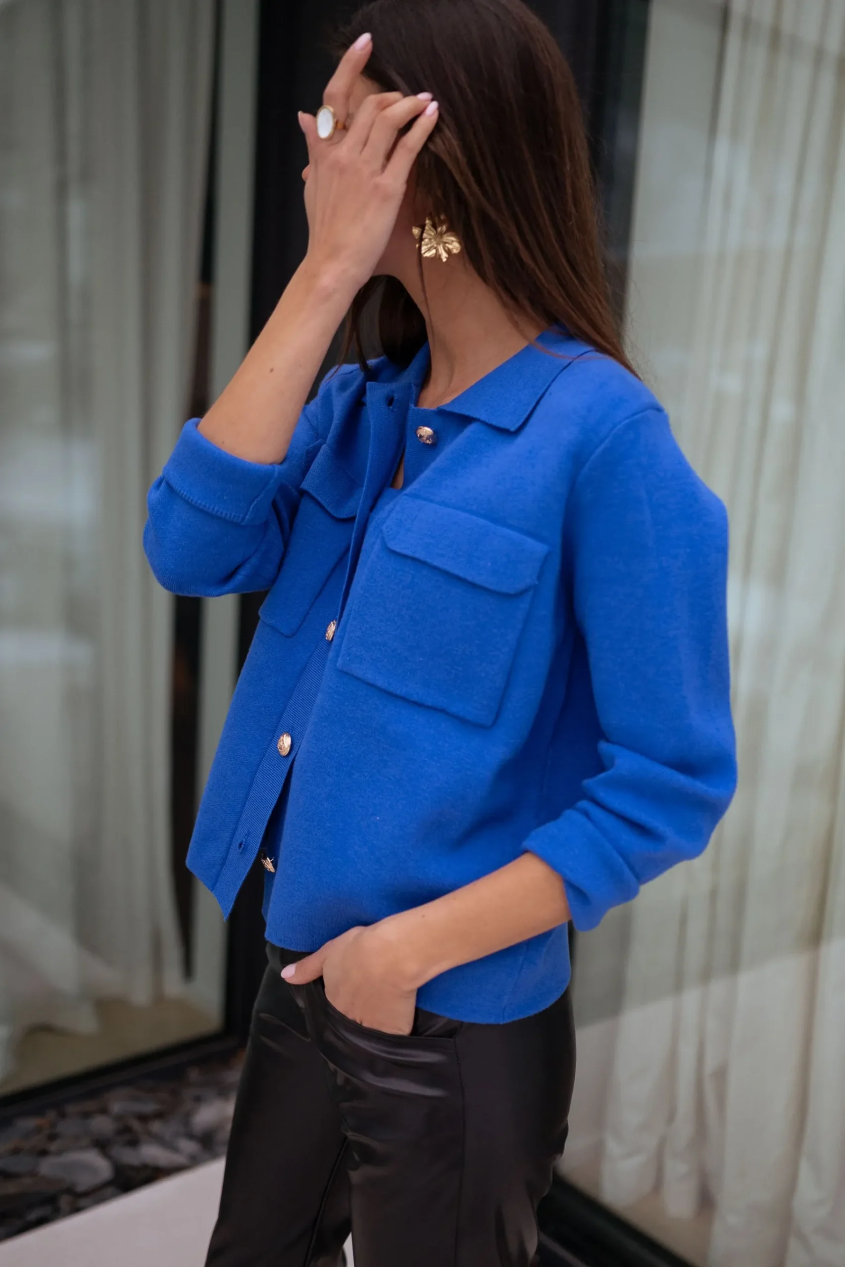 Pulls & Gilets-EASY-CLOTHES Gilet Fika - bleu roiEasy Clothes Bleu roi