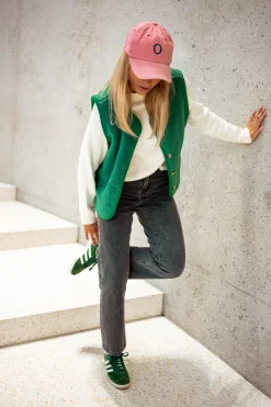 Pulls & Gilets-EASY-CLOTHES Gilet Jay - VertEasy Clothes Vert sans manche       