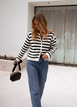 Pulls & Gilets-EASY-CLOTHES Gilet Jeanne - à lignesEasy Clothes À lignes       
