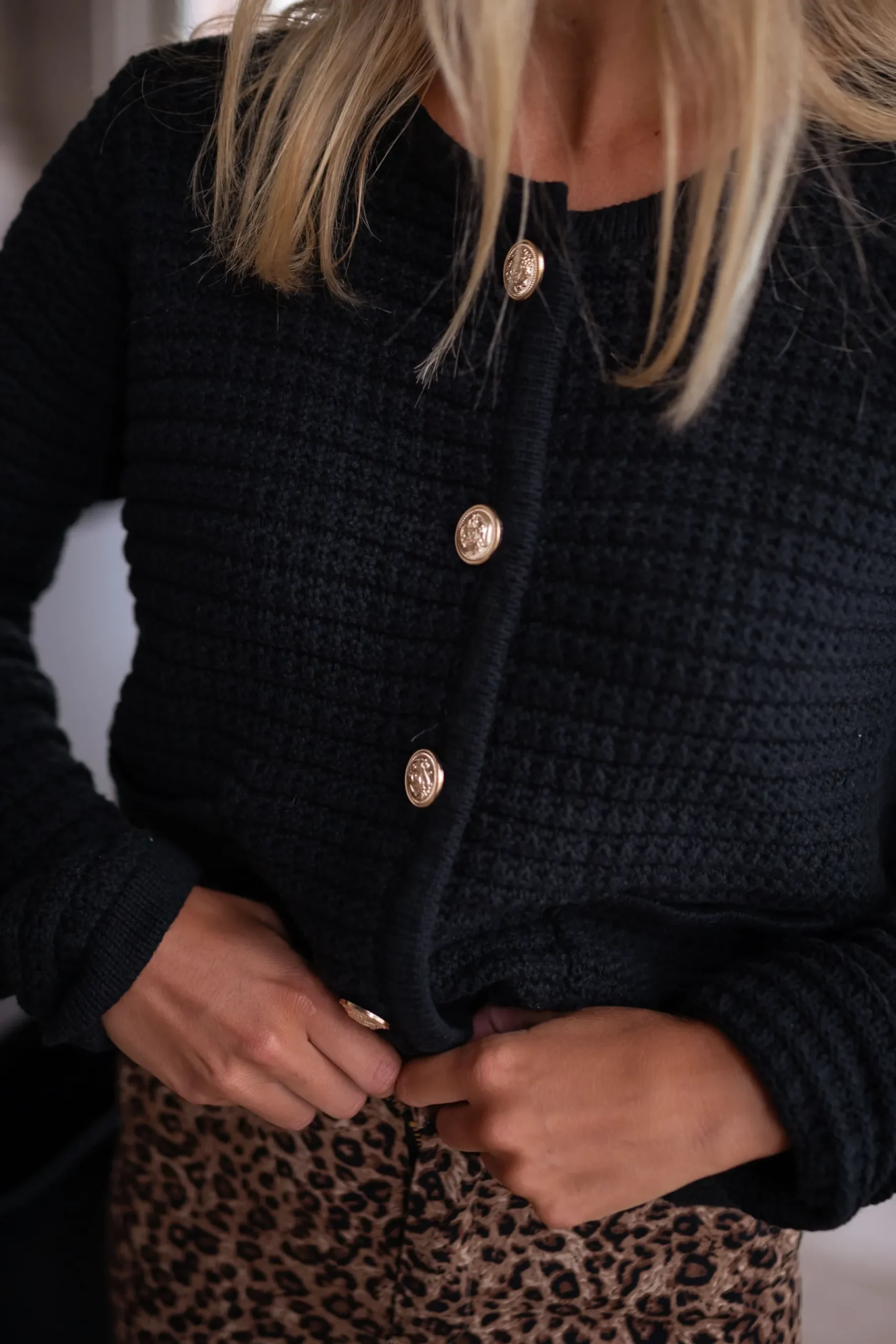 Pulls & Gilets-EASY-CLOTHES Gilet Lyno - noirEasy Clothes Noir