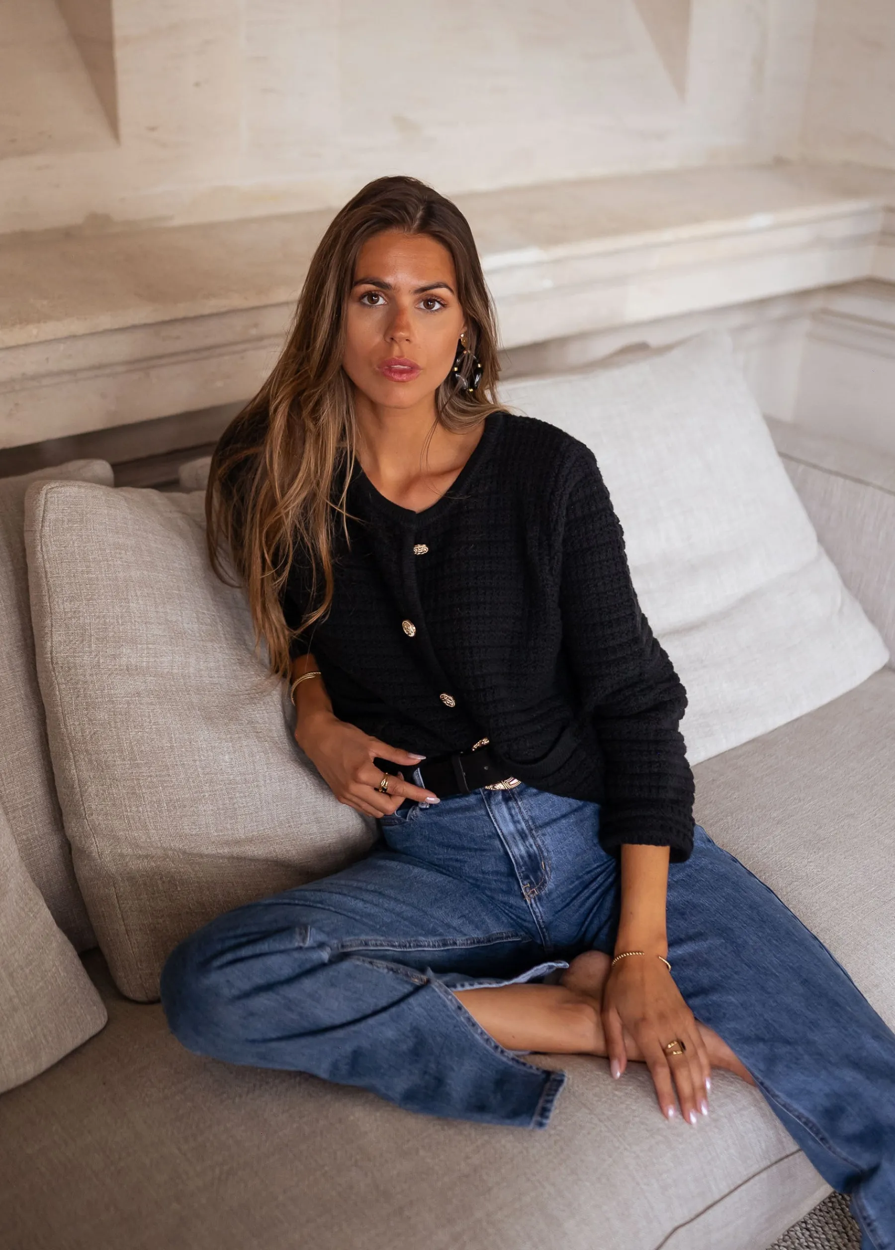Pulls & Gilets-EASY-CLOTHES Gilet Lyno - noirEasy Clothes Noir