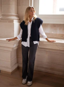 Pulls & Gilets-EASY-CLOTHES Gilet Oren - bleuEasy Clothes Bleu