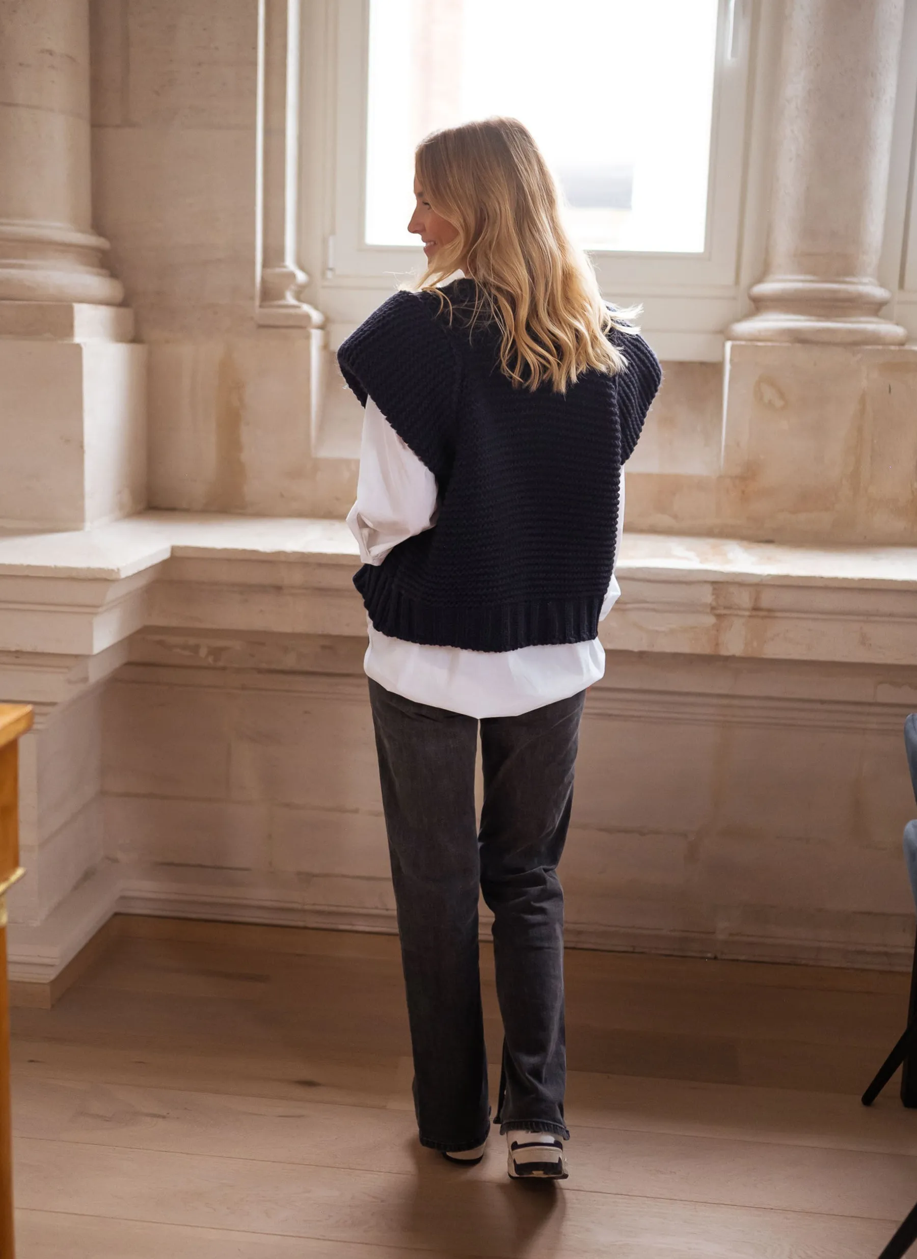 Pulls & Gilets-EASY-CLOTHES Gilet Oren - bleuEasy Clothes Bleu
