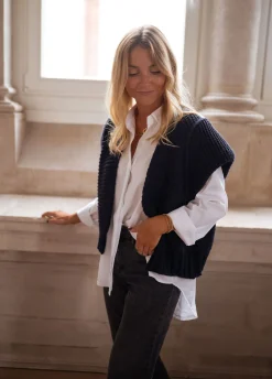 Pulls & Gilets-EASY-CLOTHES Gilet Oren - bleuEasy Clothes Bleu