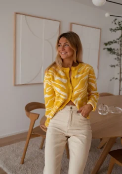 Pulls & Gilets-EASY-CLOTHES Gilet Pacôme - écru et jauneEasy Clothes Écru et jaune       