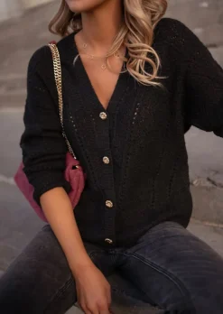 Pulls & Gilets-EASY-CLOTHES Gilet Xavier Noir - Doux - Col VEasy Clothes Noir       