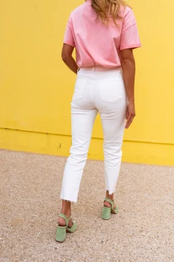 Jeans-EASY-CLOTHES Jeans Baptiste blanc | Jeans coupe carotte | Prêt-à-porter en ligne | Easy Clothes Blanc       