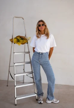 Jeans-EASY-CLOTHES Jeans Donald - À Motifs - Taille HauteEasy Clothes À motifs