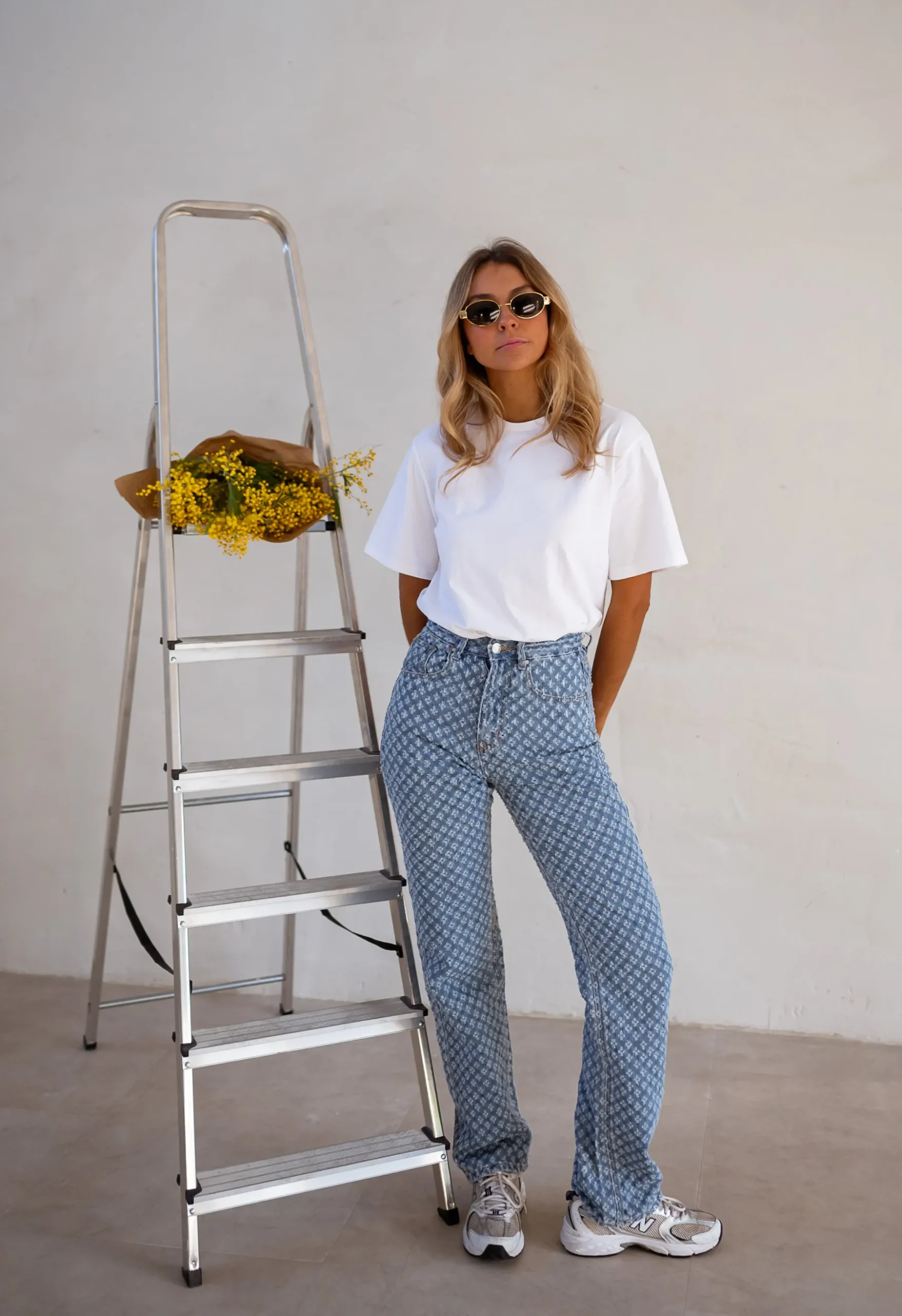 Jeans-EASY-CLOTHES Jeans Donald - À Motifs - Taille HauteEasy Clothes À motifs