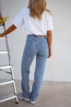 Jeans-EASY-CLOTHES Jeans Donald - À Motifs - Taille HauteEasy Clothes À motifs