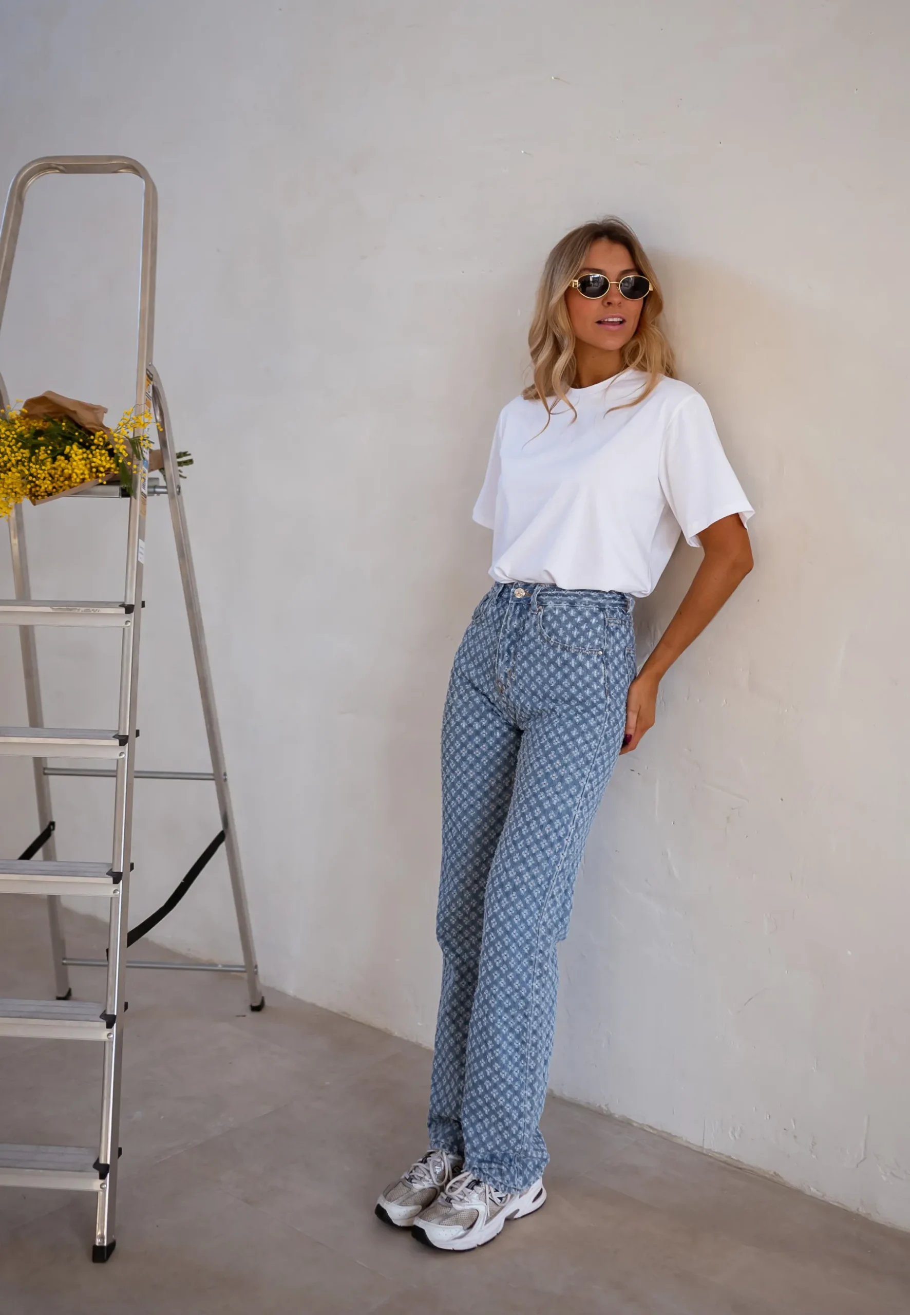 Jeans-EASY-CLOTHES Jeans Donald - À Motifs - Taille HauteEasy Clothes À motifs