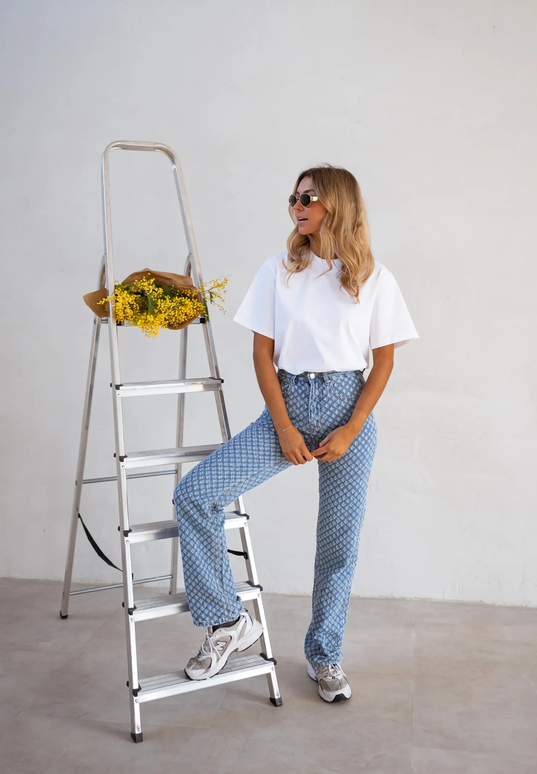 Jeans-EASY-CLOTHES Jeans Donald - À Motifs - Taille HauteEasy Clothes À motifs