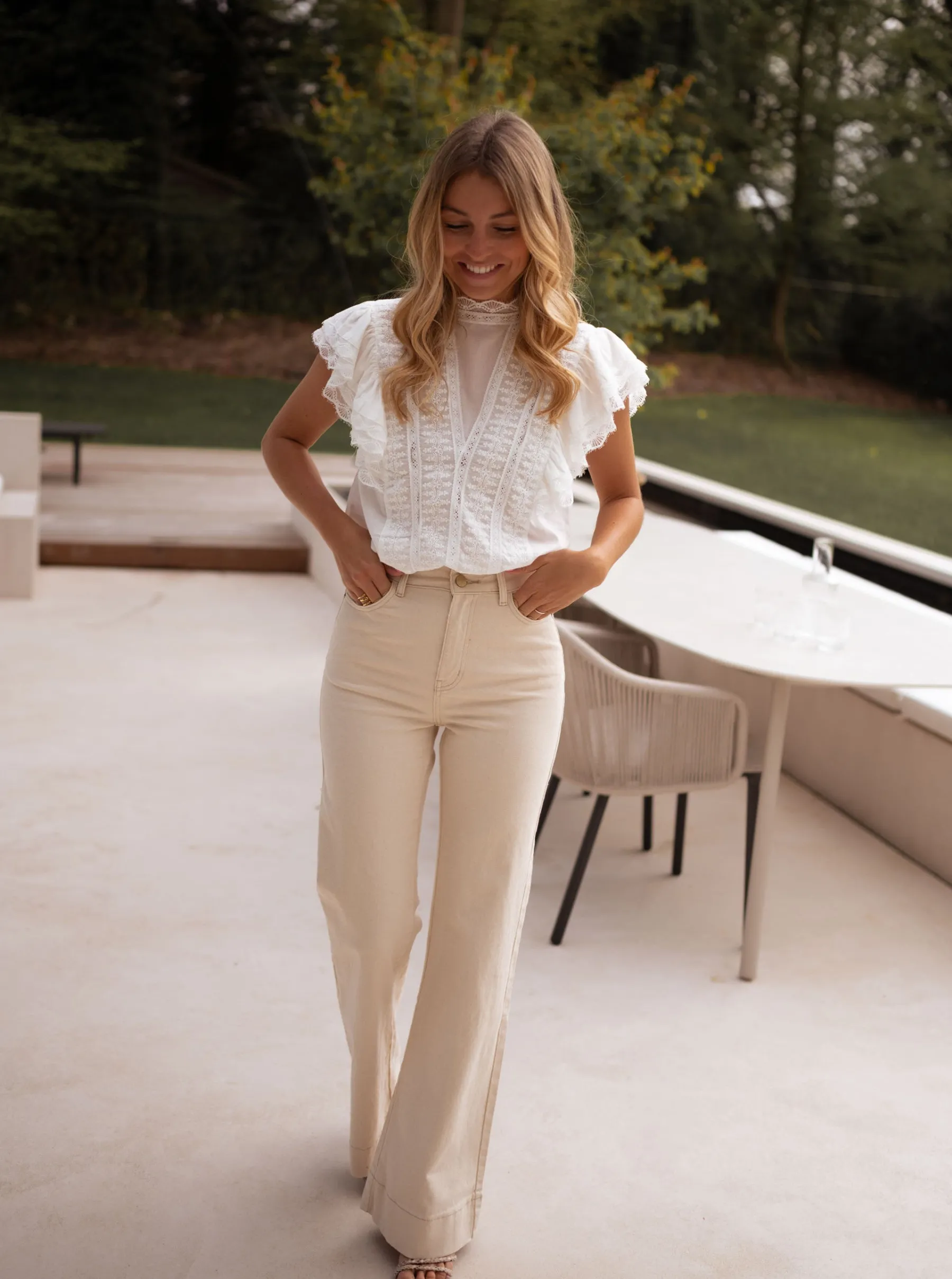 Jeans-EASY-CLOTHES Jeans Eugenie - beigeEasy Clothes Beige