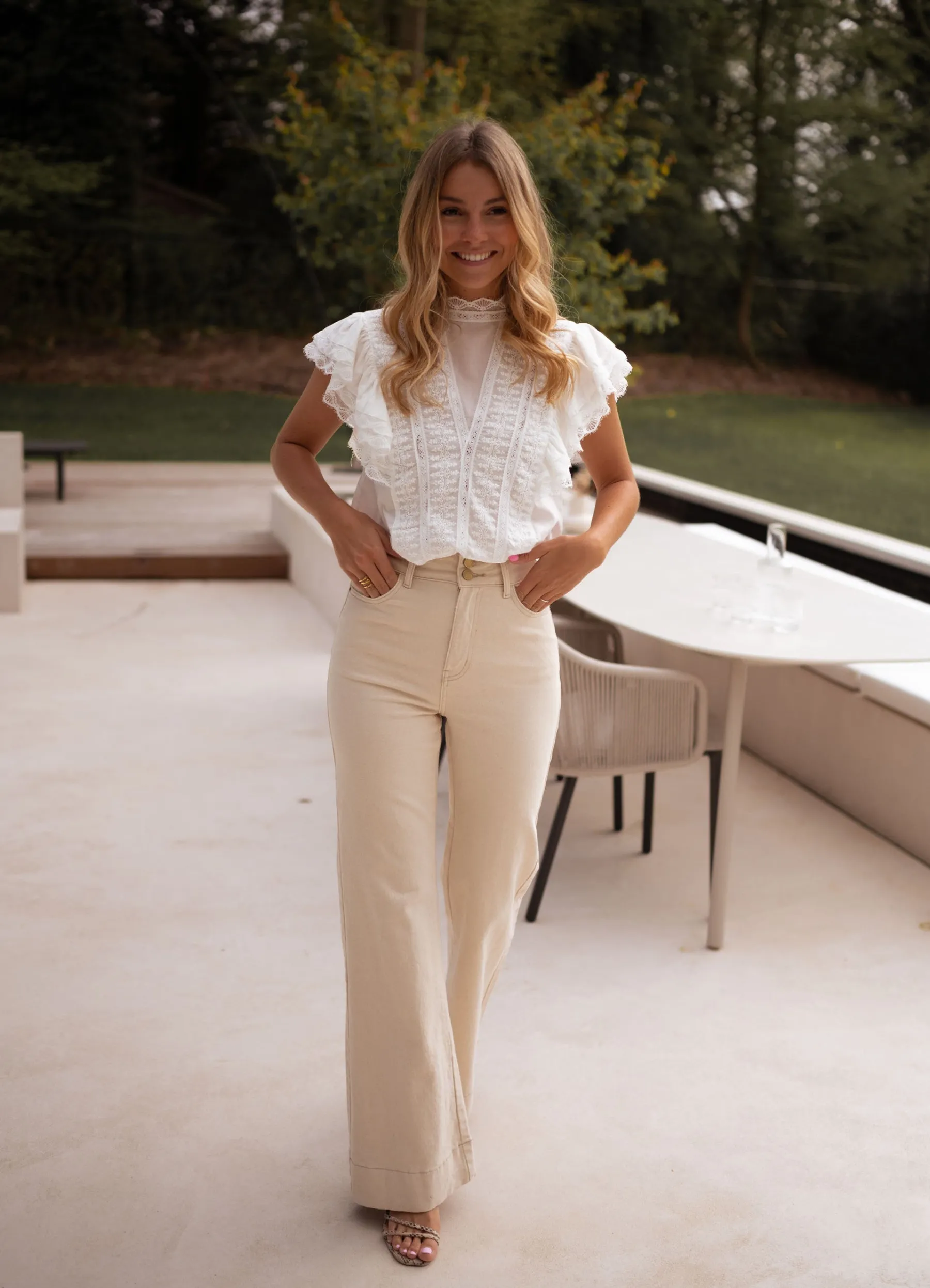 Jeans-EASY-CLOTHES Jeans Eugenie - beigeEasy Clothes Beige