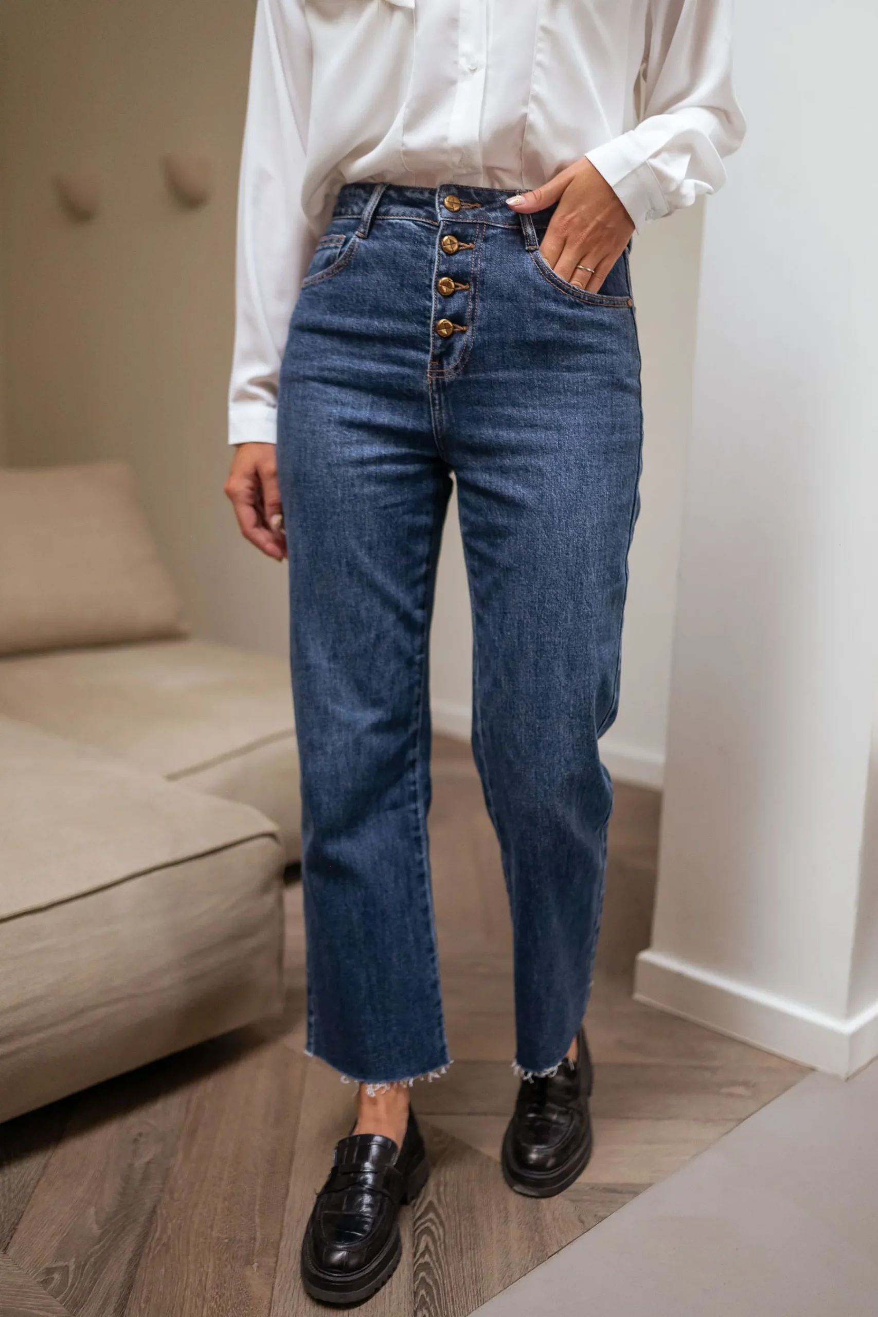 Jeans-EASY-CLOTHES Jeans Frenchy - bleuEasy Clothes Bleu