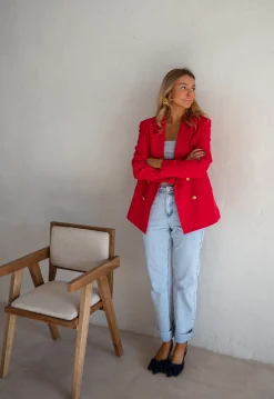 Jeans-EASY-CLOTHES Jeans Maddie - Bleu Clair - Taille HauteEasy Clothes Bleu clair       