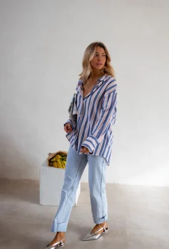 Jeans-EASY-CLOTHES Jeans Maddie - Bleu Clair - Taille HauteEasy Clothes Bleu clair       