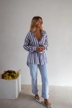Jeans-EASY-CLOTHES Jeans Maddie - Bleu Clair - Taille HauteEasy Clothes Bleu clair       