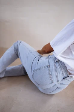 Jeans-EASY-CLOTHES Jeans Maddie - Bleu Clair - Taille HauteEasy Clothes Bleu clair       