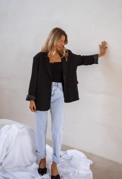 Jeans-EASY-CLOTHES Jeans Maddie - Bleu Clair - Taille HauteEasy Clothes Bleu clair       