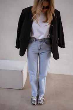 Jeans-EASY-CLOTHES Jeans Maddie - Bleu Clair - Taille HauteEasy Clothes Bleu clair       