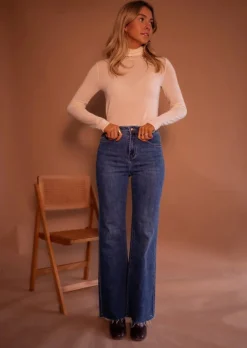 Jeans-EASY-CLOTHES Jeans Warry Bleu - Taille Haute - ÉvaséEasy Clothes Bleu       